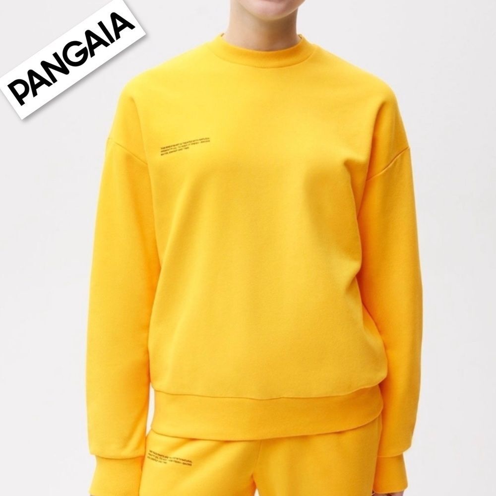 Pangaia Sweatshirt Yellow Crewneck Oversized Women’s Unisex Size S Small